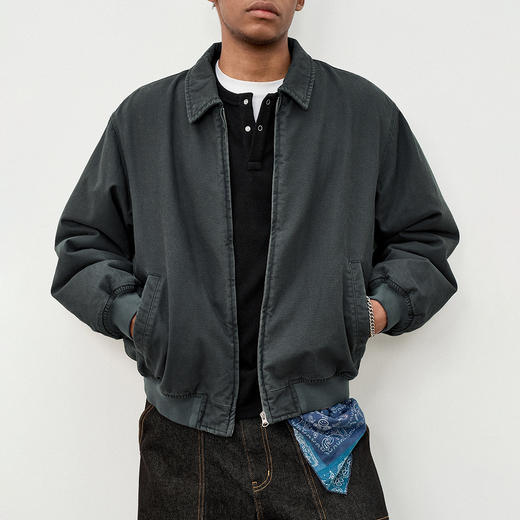 714street水洗做旧纯棉帆布翻领夹克2025秋冬季复古羊羔绒外套男 商品图1