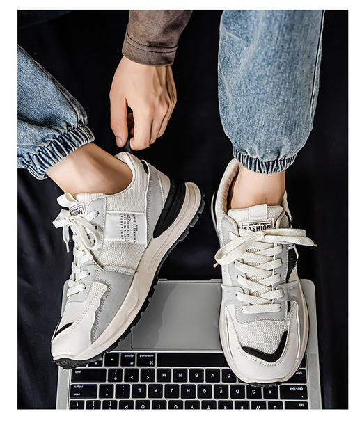 【YW】无忧购男士休闲厚底百搭透气网面运动鞋JL209(截单后3-5天发货) 商品图0