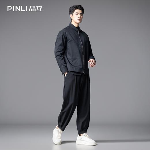 PINLI品立春季新品男士通勤休闲夹克外套干部风宽松茄克上衣GD253104072 商品图2