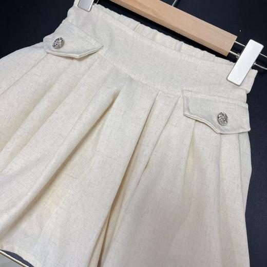 仅限11.11，不参与退【孤品捡漏】G18女童浅米卡棉麻感防走光裙裤-喜出 商品图3