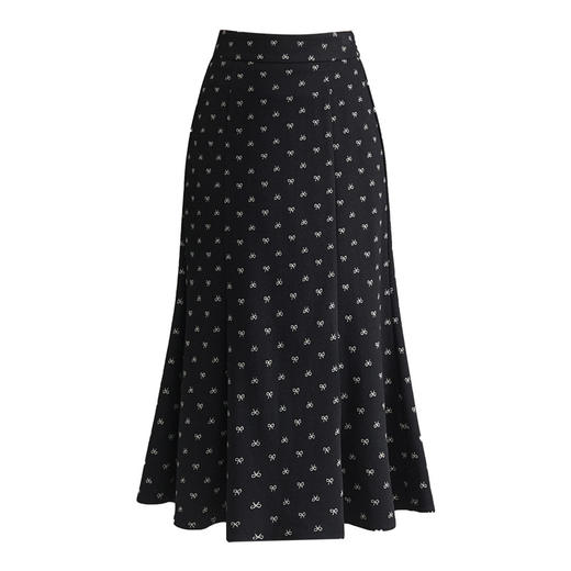 QYM 6323-Y印花长款鱼尾裙高腰包臀裙 商品图4