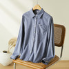 百媚生 纯棉磨毛长袖衬衫女装秋季新款通勤风翻领口袋折角多色休闲衬衣 商品缩略图1