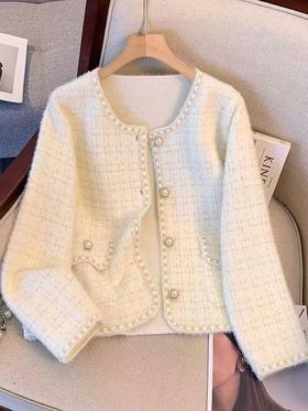 【孤品捡漏】G37针织开衫仿水貂小香风开衫外套-喜出