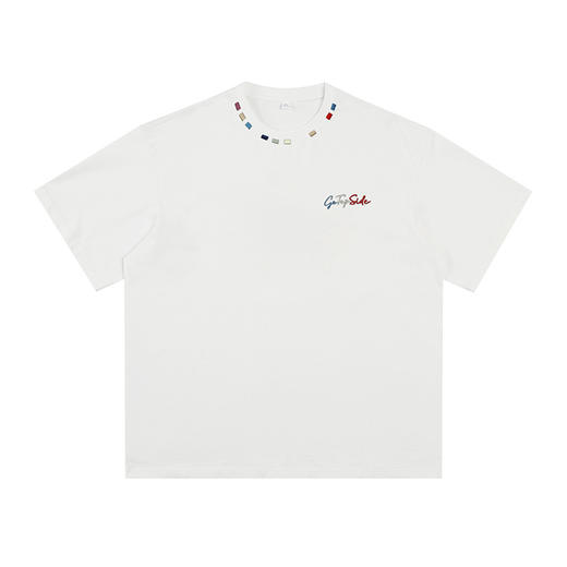 【YW】无忧购“清仓大促”美式休闲潮牌彩色字母刺绣质感宽松情侣体恤衫MT7209(截单后3-5天发货) 商品图9