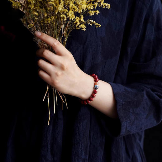 颗颗饱满 【静心景泰蓝莲花手串】手感细腻光滑  女款紫金砂佛珠 商品图2