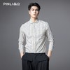 PINLI品立2025秋季新款男条纹方领打底长袖衬衫衬衣潮GD253113054 商品缩略图0