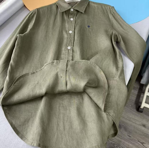 拉满的一款！2025春夏新款刺绣小众设计师款亚麻翻领衬衫外套上衣女款！ 商品图3