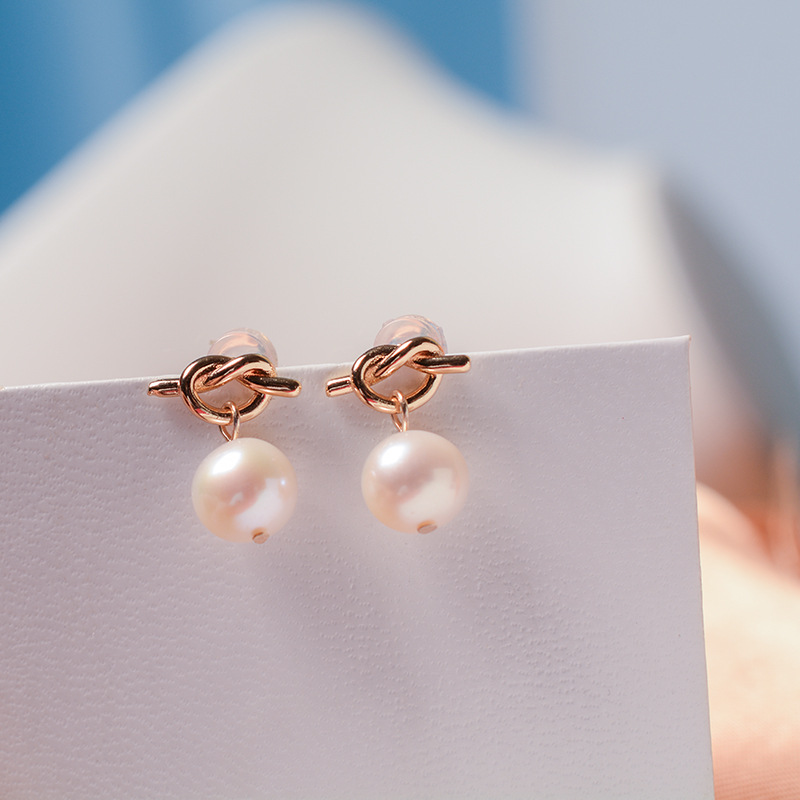 法式天然淡水珍珠耳环2021甜美ins复古不规则