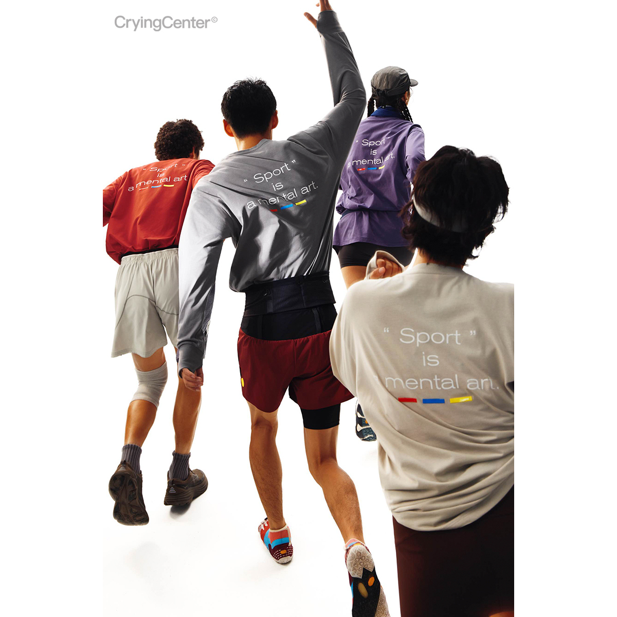 CryingCenter 多色户外运动训练圆领长袖Tee 男女款 哭喊中心