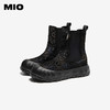 MIO米奥切尔西靴圆头厚底豹纹时装靴复古短靴女靴M255653102 商品缩略图2