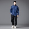 PINLI品立春季新款蓝色牛仔长袖衬衫宽松方领休闲百搭男衬衣GD253113061 商品缩略图4