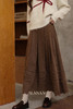 鹿向南「忍冬松林」小个子半身裙女秋季新款高腰长款咖色百褶裙 商品缩略图5