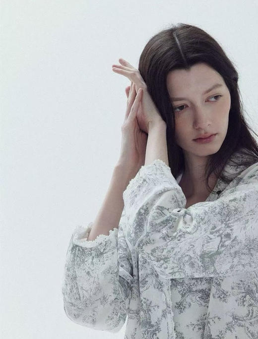 送眼罩！品牌尾单 水墨印花系列手绘艺术感家居服套装 全棉长袖+长裤+眼罩三件套 商品图0