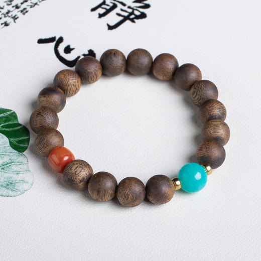 xy0563沉香+南红天河石手串 商品图1