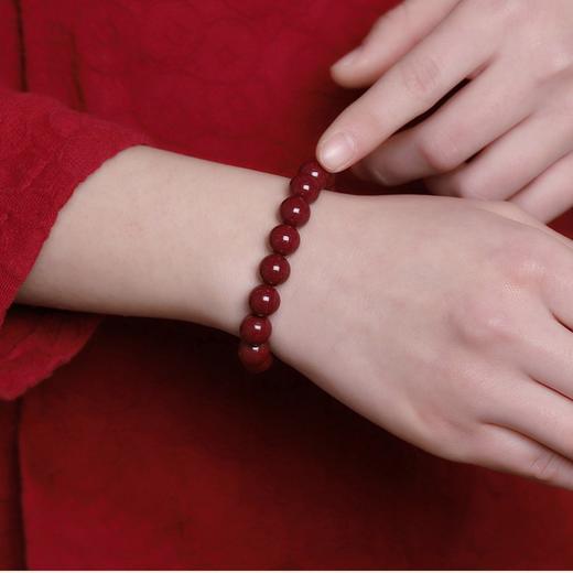 素圈朱砂手串 颗颗饱满 高含量紫金砂 手感细腻光滑 寓意美好 时尚百搭 商品图5
