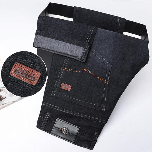 新热卖！宽松直筒中高腰【经典百搭牛仔裤】常规 加绒加厚 不挑身材 不卡裆部 提臀收腹！ 商品图5