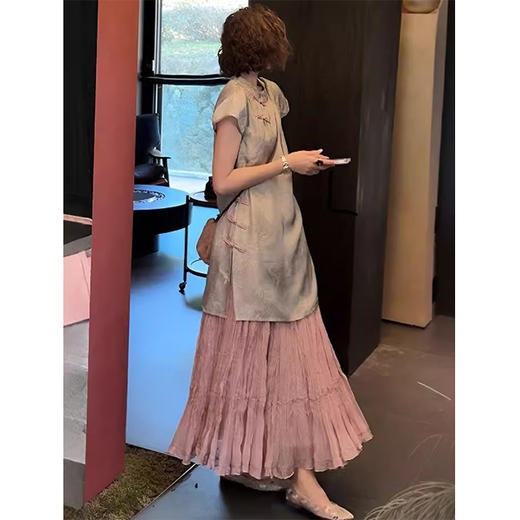 裁缝学苑AQ525新中式国风缎面衬衣木耳边蛋糕裙套装纸样女装样板 商品图2