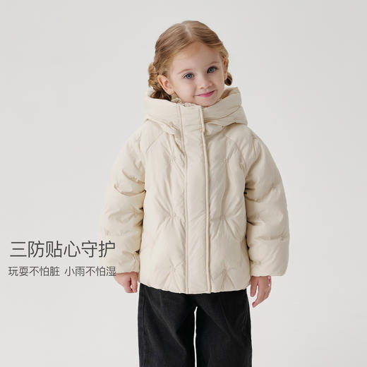 【三防】马克珍妮女童可爱熊耳朵加厚羽绒服2025年冬装新款550987 商品图1