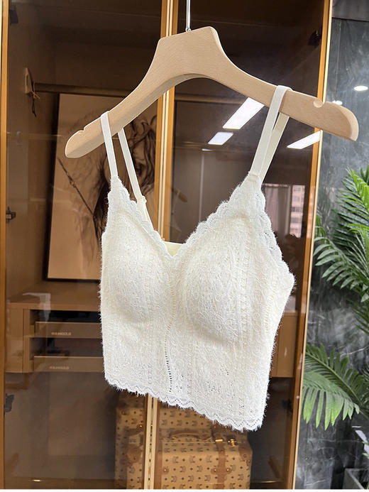 雀说蕾丝吊带女带胸垫文胸罩一体显瘦内搭外穿背心AL8863 商品图7