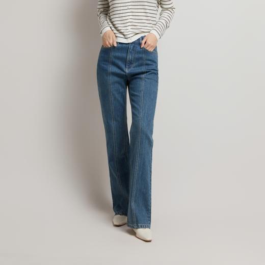 复古微喇牛仔裤/MOiKKA/高腰显瘦/修饰腿型/春秋百搭牛仔裤【上海仓发货】 商品图3