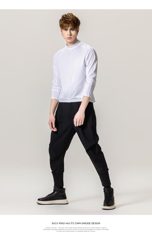 PINLI品立2025秋季新款立领纯色内搭长袖T恤男士休闲打底衫上衣潮B253111091 商品图8