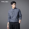 PINLI品立春季新款商务休闲长袖衬衫男扣领尖领格子宽松衬衣GD253113062 商品缩略图0
