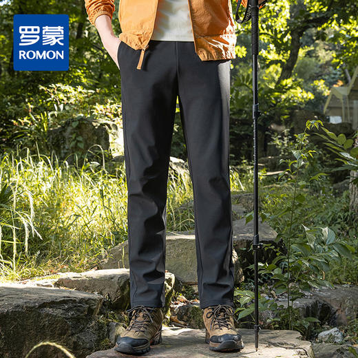 罗蒙男士春秋休闲裤松紧腰时尚户外男长裤直筒休闲百搭弹力舒适男士裤子 商品图0