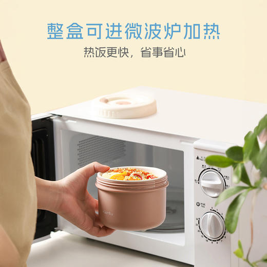 【下单赠保温袋】Klentu凯兰图  轻氧可微波饭盒  无铅陶瓷内胆 600ml+420ml 商品图6