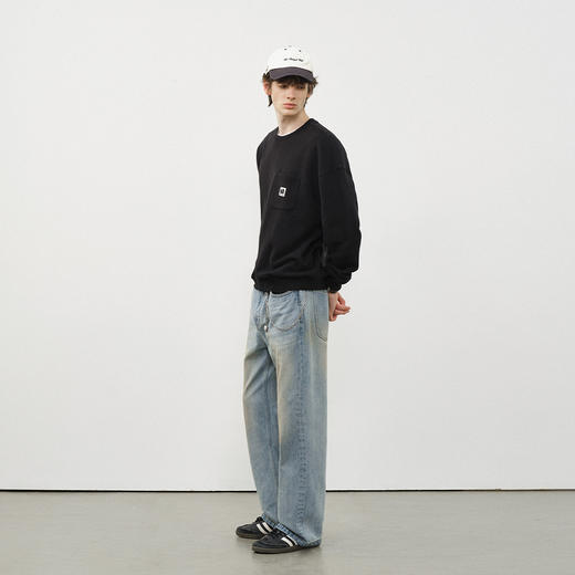 714street水洗做旧复古牛仔裤男2025秋潮牌纯棉直筒cleanfit裤子 商品图3