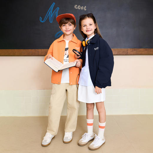 马克珍妮男童美式复古教练工装夹克2025年秋冬新款551239 商品图1