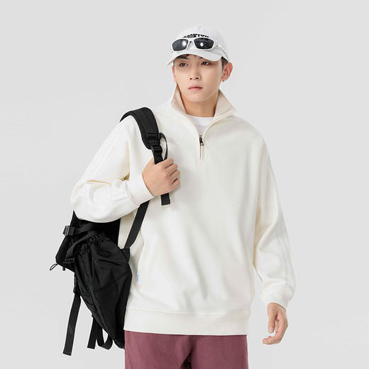 红览 半拉链卫衣男宽松长袖运动上衣81272 商品图2