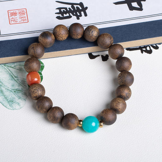 xy0563沉香+南红天河石手串 商品图3