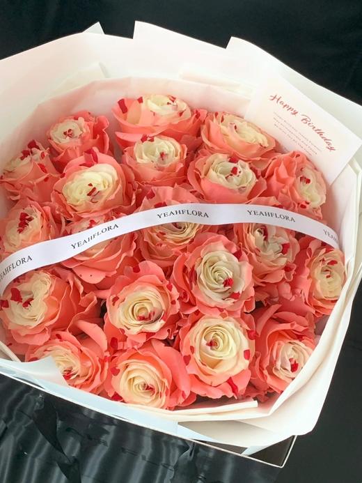 厄瓜多尔进口染色bloody pink草莓奶昔玫瑰10支 商品图5