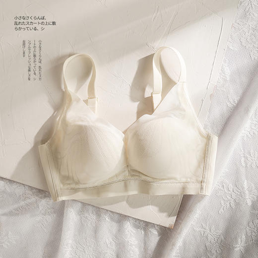 丁摩100%真丝聚拢内衣女防下垂小胸不空杯调整型桑蚕丝薄款文胸罩AL20214 商品图8