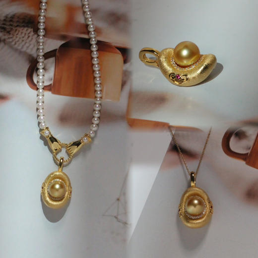 把大招财戴在身上 下半年吸金能量加持 9-10mm 基本无暇或底部细微瑕 面无暇 极强光 浓金 纯银配件 可以配刘亦菲同款链子 需要额外购买 商品图0