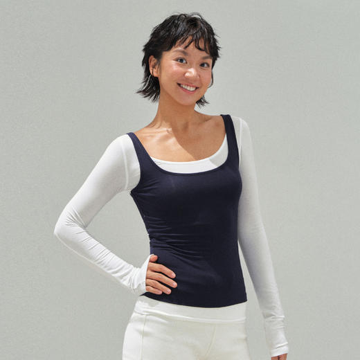 Ariseism 美式复古设计感长袖t恤女秋季新款修身上衣 商品图0