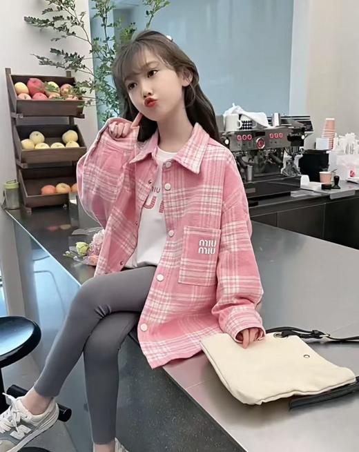 【孤品捡漏】女童G24粉色格子衬衫-喜出 商品图0
