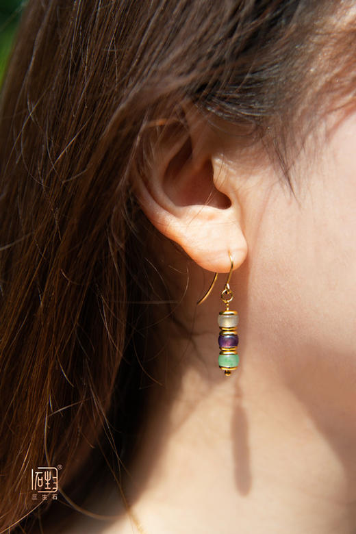 三生石·吾行彩宝路路通设计项链+耳饰 商品图7