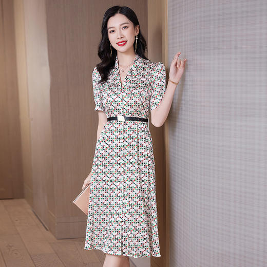 丁摩 重磅真丝连衣裙女中长款新款高档时尚桑蚕丝5ZF-23002 商品图3