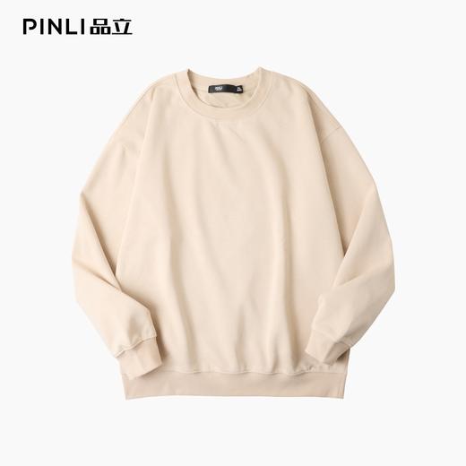 PINLI品立2025秋季新品纯色百搭圆领卫衣潮牌宽松休闲套头男上衣GV253109030 商品图13