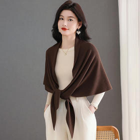 11-9301蝙蝠袖披肩女宽松针织衫外套洋气百搭开衫旗袍外搭围巾两用外披