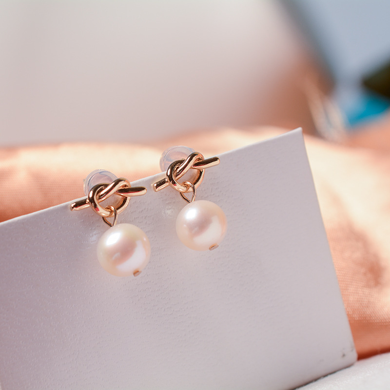 法式天然淡水珍珠耳环2021甜美ins复古不规则