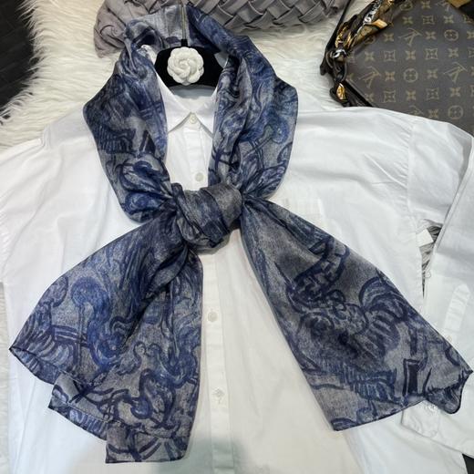 丁摩 100%丝绸丝巾真丝围巾洋纺大长条巾披肩围脖领巾180*110cm 商品图1