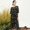 【帕罗】B3F | 100%桑蚕丝黑白波点连衣裙 商品缩略图0