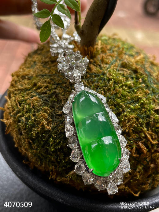 玻璃种木那艳绿福豆套链【4070509】具体价格微信咨询 商品图3