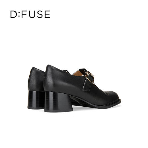 Dfuse迪芙斯2025秋季新款时尚浅口鞋复古粗中跟T带显瘦玛丽珍鞋职业通勤鞋DFD3111033 商品图8