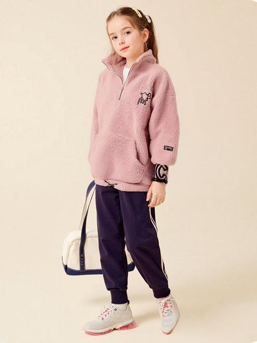 【孤品捡漏】G05女童颗粒绒半拉链秋冬卫衣-喜出 商品图1