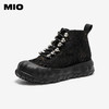 MIO米奥马丁靴圆头厚底钻饰绑带纯黑短筒时尚女靴M255653108 商品缩略图1