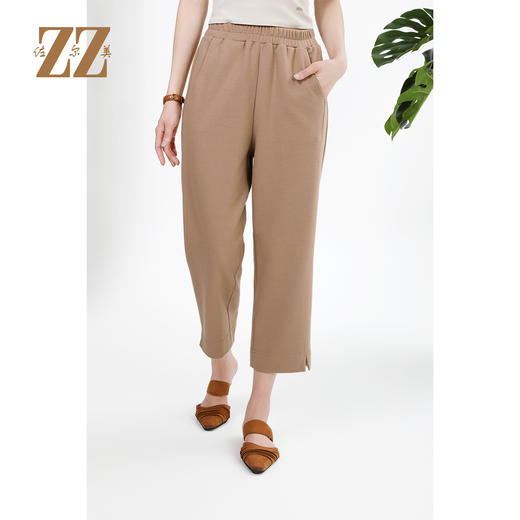 佐尔美简约百搭松紧腰100%绵羊毛长裤女E34KC26 商品图3