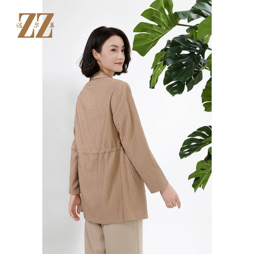 佐尔美经典简约抽绳收腰中长款风衣上衣女M51FD07 商品图4